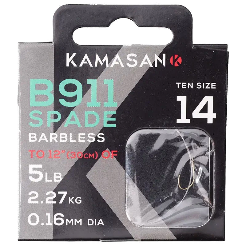 Kamasan Hooks To Nylon B911 Wide Gape Barbless